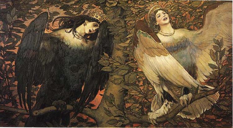 Viktor Vasnetsov Sirin and Alkonost: Birds of Joy and Sorrow. Germany oil painting art